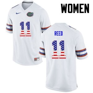 Women's Florida Gators #11 Jordan Reed NCAA Nike White USA Flag Fashion Authentic Stitched College Football Jersey BXC1762SZ